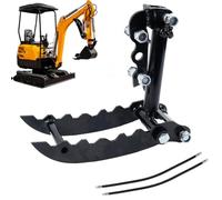 Clip hidráulico de pulgar para mini excavadora, abrazadera auxiliar de metal con manguera hidráulica, accesorio de un solo agujero/3 agujeros para excavadoras pequeñas