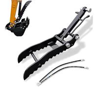 Clip hidráulico para el pulgar para excavadoras, abrazadera de agarre de metal de un solo agujero/3 agujeros, se adapta a mini excavadoras de hasta 2 toneladas, incluye 2 mangueras para control de