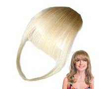 Clip in Bangs, Bangs Humano Hair Bangs, Wispy Fransen Haarpasge, Extensiones de Pelo Natural Bang with Temples, Bangs Clip in Pony Extensiones de Cabello para Fotografía, Fechado