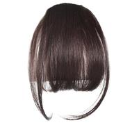 Clip In Bangs for Women 9.8 Natural Clip on Bangs Brown Air Dark con templos y flequillo falso de esla de esquina de red transpirable invisible, en flequillo