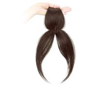 Clip in Bangs Side Paded Hair Toppers for Real Human Hair 360 ° Piezas de tapa Wispy Blips Clip en extensiones para mujeres Desgaste diario de color marrón oscuro marrón oscuro