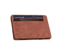 Clip mágico para dinero de piel sintética, organizador de tarjetas delgado para hombres, cartera compacta para viajes, tarjetero de bloqueo, cartera de bolsillo plegable para dinero en efectivo para