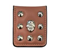 Clip magnético para billetes para hombres - elegante clip para dinero | Cartera magnética portátil estilo punk tarjetero para cartas y fotos, 2,76 x 2,24 x 0,39 pulgadas, marrón oscuro, ver
