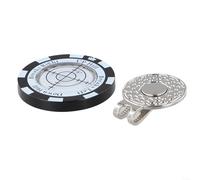 Clip magnético para sombrero y marcador de pelota de golf con herramienta de nivel integrada para mejorar la precisión en verdes de golf (blanco y negro)