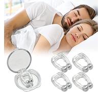 Clip Nasal Antironquidos,Clip Nasal De Silicona Para Anti Ronquidos,Dispositivos Antirronquidos MagnéTicos,Ayudar A Dormir Mejor Antironquidos Clip Nasal MagnéTico (4 Piezas)
