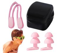 Clip nasal y tapones para los oídos para natación, natación ligera, tapones para los oídos que azotan la silicona con clip nasal | Tapones para los oídos reutilizables para nadar con clip nasal