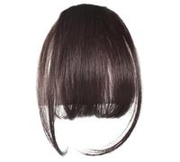 Clip On Bangs, Clip In Bangs for Women 9.8 Natural Clip on Bangs Brown Air Brown Bangs Clips con sienes e invisible Bolsos falsos de esla falsa curlable de red transpirable transpirable