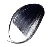 Clip On Bangs For Women - Real Human Hair Average Size | Clip In Bangs Wig, Natural Hair Bang With Temples Hairs Extensions, Everyday Fringe Hairpiece For Photography Dating | Daily Wear