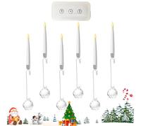 Clip On Candles - LED Light Tree Ornaments, 15 cm Fake Candles Warm Ornaments, 6 piezas Ambient Lighting Decorations | Christmas Decorations For Outdoor Window Fireplace Patio Yard Home Decor Party