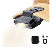 Clip on Cap Light, Rechargeable Adjustable Headlamp, Clip Hat Light, Portable Lighting Device with Adjustable Angle Design, Outdoor Lighting Tool with Compact Style, for Running Hiking Camping