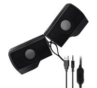 Clip On Computer Speaker - Portable 2.0 External USB Powered Audio Device, Plug and Play Sound Output System, Digital Input Compatible Compact Speaker Unit | For Laptop PC Study Office