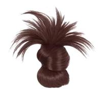 Clip-On Feathered Bun Wig, Natural Claw Clip Messy Bun Hair Piece - Extensiones de cabello sintético instantáneas para mujeres, Secure Non-Slip Clips for Daily Wear & Events (Dark Brown)