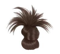 Clip-On Feathered Bun Wig, Natural Claw Clip Messy Bun Hair Piece - Instant Updo Synthetic Hair Extensions for Women, Secure Non-Slip Clips for Daily Wear & Events (Light Brown)