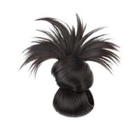 Clip-On Feathered Bun Wig, Natural Claw Clip Messy Bun Hair Piece - Instant Updo Synthetic Hair Extensions for Women, Secure Non-Slip Clips for Daily Wear & Events (negro)