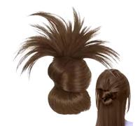 Clip on Feathered Wig, Soft Messy Bun Clip, Lightweight Natural Hairpiece, Comfortable Everyday Hairclip, Light, Black,Dark/Brown, Ideal para mujeres, niñas, amigos, coleages