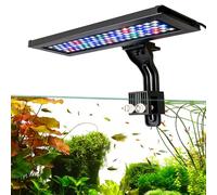 Clip On - Iluminación LED para acuario de espectro completo, 24/7 modos, con temporizador ajustable, 10 luces ajustables, iluminación de 18 W para acuarios para plantas acuáticas y peces