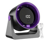Clip On Table Fan - 3 Speed Adjustable Quiet, Airflow Digital Display Rechargeable Portable Cooling Fan for Home Bedroom Living Room Apartment Dorm School Office Desk Compact Personal Strong Wind