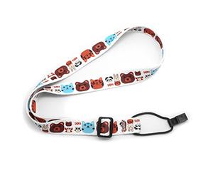 Clip On ukelele correa ajustable de impreso suave - No Perforación cuello correa de ukelele fácil de usar