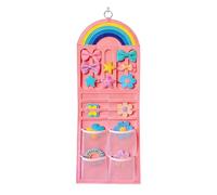 Clip organizador - Cloth, 13,78 x 36,22 in Storage Organizer Rainbow Wall-Mounted | Hair Claw Clips And Accessories Hanger With Mesh Pocket, Hair Bow Organizers For Daughters, Kids, Girls, Closets