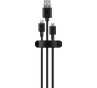 Clip organizador de cables Goobay 70685 negro set 3 autoadhesivo