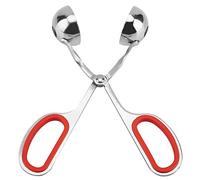 Clip para albóndigas, fabricante de bolas de arroz de acero inoxidable, molde para cuchara de comida no pegajoso, pinzas para hielo para pasteles, pinzas para bolas de frutas para (Roja)