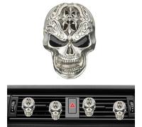 Clip Para Ambientador De Calavera - Soporte Para Aromaterapia De Esqueleto, Difusor De Fragancia Sólida | Accesorio De De Aire Para Automóvil Gótico, Ideal Para SUV, Autocaravanas Y Vehículos