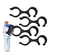 Clip para bastón de Trekking - Juego de 4 de ABS de 5,8 x 2,2 cm, Conector de Hebilla en Forma de 8, Soporte Ajustable para bastón, Equipo de Senderismo Ligero | Organizador de Almacenamiento