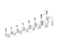 Clip Para Cable Con Clavo 100 Uds 4/5/6/7/8/9/10/12mm Clip circular for uñas abrazadera de gestión cables fijación blanca Clips Cable colgantes pared acero redondos(12mm)