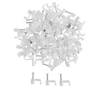 Clip Para Cable Con Clavo 100 Uds. Accesorios eléctricos resistentes y útiles, sujetadores, gestión de cables, fijación acero, organizador clavos, abrazadera, soporte, Clip Cable(8mm)