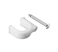 Clip Para Cable Con Clavo Abrazadera for cables de clavos acero, tamaño 6mm, utilizada for el hogar, oficina, cableado decoración proyectos pequeños, 100/200/300 Uds(200Pcs 6mm)