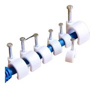 Clip Para Cable Con Clavo Clips de Cable redondos 4~18mm, gestión en forma C, clavos acero al carbono nailon, abrazadera soporte pared alambre circular, 100 Uds(100pcs 10mm)