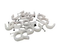 Clip Para Cable Con Clavo Clips de Cable redondos, abrazadera acero en forma C 16/20/25mm, gestión hebilla tubería PVC, soporte pared fijo, 45 Uds(16mm 45pcs)