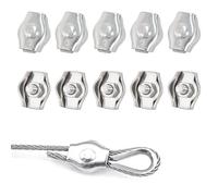 Clip Para Cable De Acero,10 Piezas M3 Abrazadera De Cable Simple,Abrazadera Para Cable De Acero Inoxidable,Clip De Cuerda De Alambre,Para La Fijación De Cables De Acero Y Cables