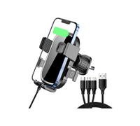 Clip para cable de coche nuevo con gancho giratorio para ventilación, metal negro