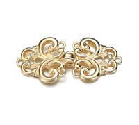Clip Para Cárdigan 3 uds broches Retro for ropa de mujer suéter blusa pinzas for chal camisa cuello flor patrón Clip(2-Gold)