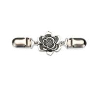 Clip para Cárdigan 3 uds broches Retro for ropa de mujer suéter blusa pinzas for chal camisa cuello flor patrón Clip(Style 5)