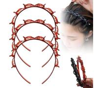 Clip para el cabello, clip para el cabello, clip de barra de tejido profesional, herramienta de tejido de correa para el cabello en forma de diente, accesorios para el cabello de moda femenina(3Pcs-Re