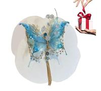Clip para el pelo de flores, clip para el pelo, 4,72 pulgadas, brillante rosa de seda, Bowknot Fairy Headpiece for Youth Girls, Dance, Bridal, Beach, Cosplay, Prom, Festival, Wedding and School