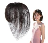 Clip Para Flequillo Mujer,Topper Capilar Discreto - Extensiones Capilares Transpirables Ajustables Naturales para Estilismo Diario Cabello Fino o con Calvicie