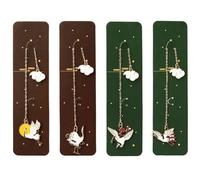 Clip para libros, marcapáginas, Metal Bookmark Blue Cloud Blue Whale Pendant 6.22x1.69 inch Pack Of 4