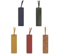 Clip para libros, marcapáginas, Stitched Leather Bookmarks With Rope Page Markers Pack Of 5 Multicolor 15x4 cm