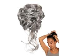 Clip Para Moño Despeinado - Extensiones Postizas de Pelo Rizado Para Moño o Cola - Postizo Cola de Caballo para Eventos Sociales Bodas Fiestas y Uso Diario