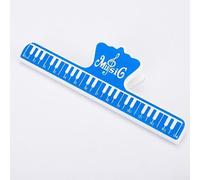 Clip para partituras de música de plástico ABS para piano y libros, guitarra, violín, práctica, rojo, amarillo, azul, negro, 4 x 2 cm (azul)