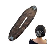 Clip para rodillo de moño para el cabello, rizador antideslizante, accesorio de peinado flexible, diseño antideslizante para cabello largo | Ideal para crear moños elegantes, peinados de fiesta, bodas