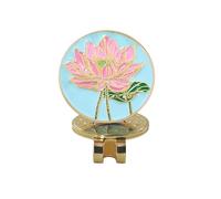 Clip para sombrero de marcador de bola, imán pequeño con clip para sombrero, accesorio portátil con patrón de flores, accesorios para jugadores entusiastas del curso de juego, participación en torneos