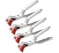 Clip para soporte de cuenco antiescaldaduras, 4 Uds., mango antideslizante, pinzas de cocina de acero inoxidable para levantar platos de forma segura, ollas y platos