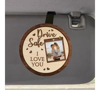 Clip Personalizado para Visera de Coche con Texto en inglés «Drive Safe I Love You» para Parejas, Marco de Fotos para cumpleaños, día de San Valentín