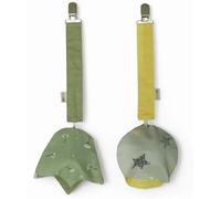 Clip protector y soporte para chupete, hecho a mano, ultra duradero con funda, paquete de 2, 100% algodón, seguro y elegante esencial para bebés