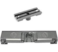 Clip Retenedor para Ventanas Serie Europea | Cierre Central de Seguridad para Puertas y Ventanas Correderas de Aluminio | Bloqueo de Hoja Pasiva | Acabado Plata