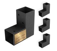 CLIP & SHADE - Juego de 4 soportes para postes de madera, 100 x 100 cm, conector de esquina en L de 2 vías para postes de madera, zapatos de vigas 10 x 10, galvanizado y recubierto de polvo, conector